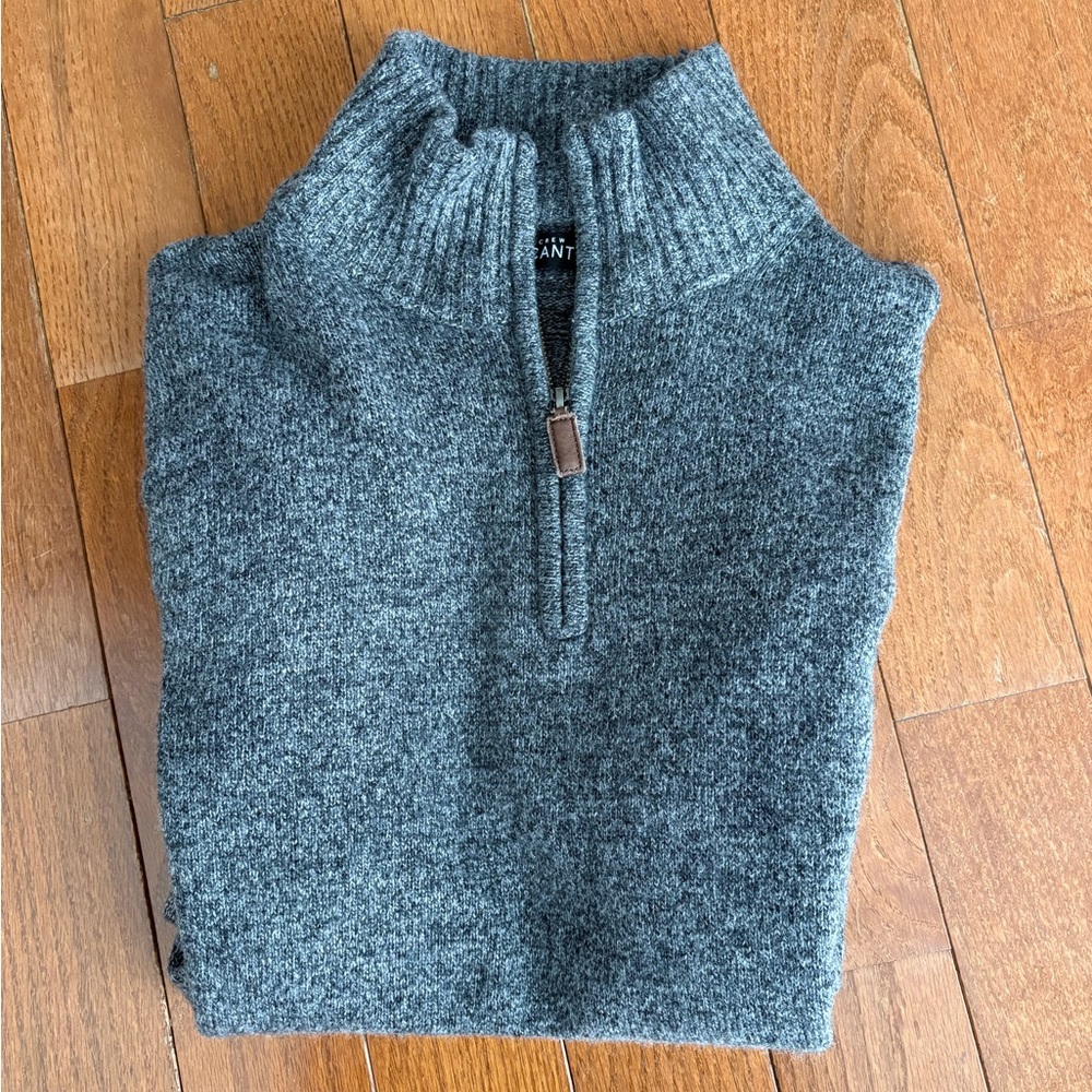 J. Crew Men's Gray Wool Zip-up Sweater